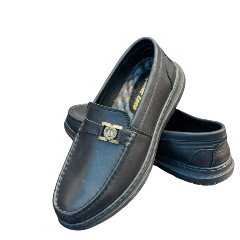 Men's Premium Black Metal Accent Loafers