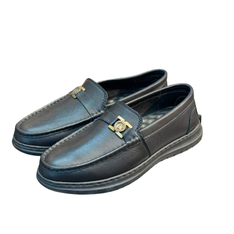 Men's Premium Black Metal Accent LoafersMen's Premium Black Metal Accent Loafers