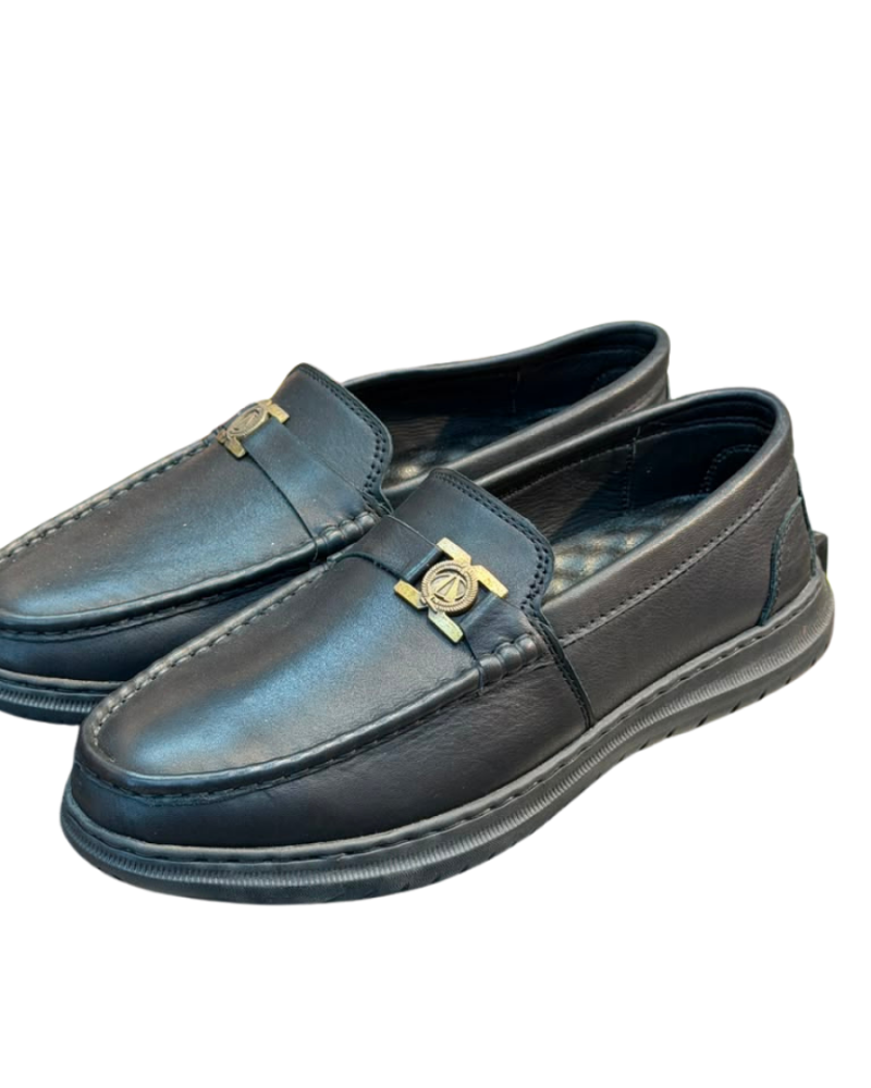 Men's Premium Black Metal Accent LoafersMen's Premium Black Metal Accent Loafers